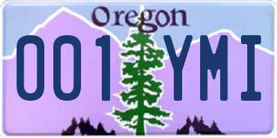 OR license plate 001YMI