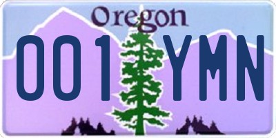 OR license plate 001YMN