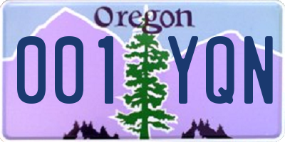 OR license plate 001YQN