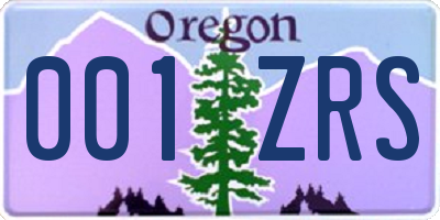 OR license plate 001ZRS