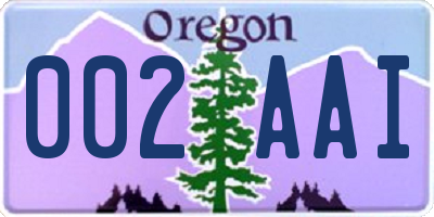 OR license plate 002AAI