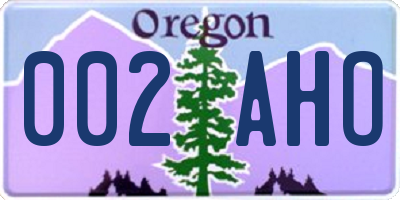 OR license plate 002AHO