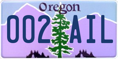 OR license plate 002AIL