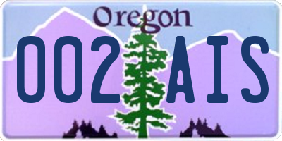 OR license plate 002AIS