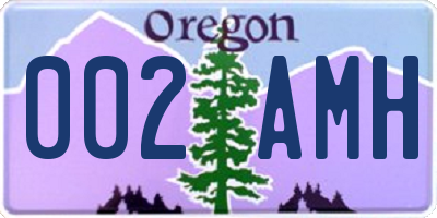 OR license plate 002AMH