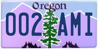 OR license plate 002AMI