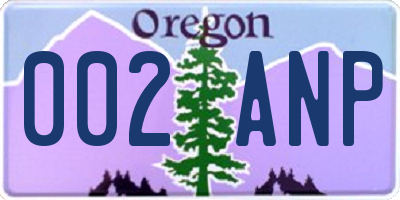 OR license plate 002ANP