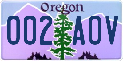 OR license plate 002AOV