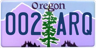 OR license plate 002ARQ