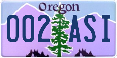 OR license plate 002ASI