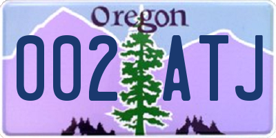 OR license plate 002ATJ