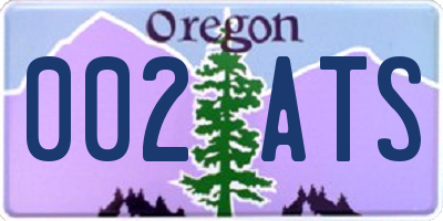 OR license plate 002ATS