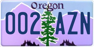 OR license plate 002AZN