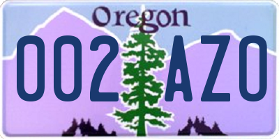 OR license plate 002AZO