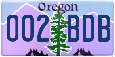 OR license plate 002BDB