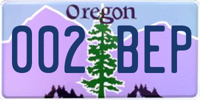 OR license plate 002BEP