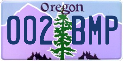 OR license plate 002BMP
