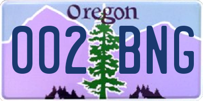 OR license plate 002BNG