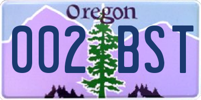 OR license plate 002BST