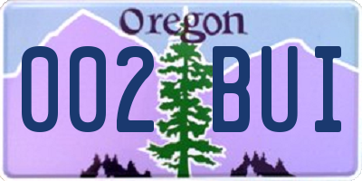 OR license plate 002BUI