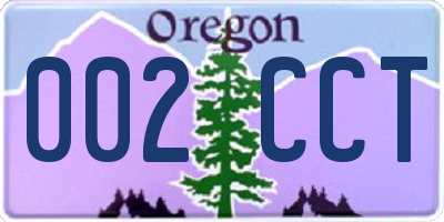 OR license plate 002CCT