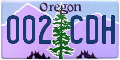 OR license plate 002CDH