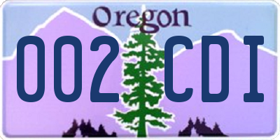 OR license plate 002CDI