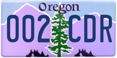 OR license plate 002CDR