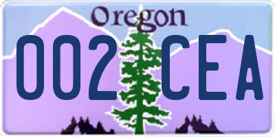 OR license plate 002CEA