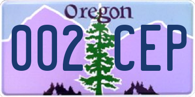 OR license plate 002CEP