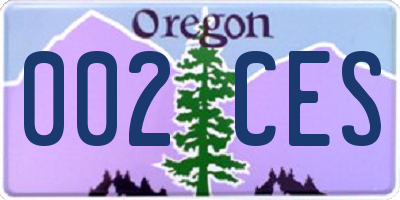 OR license plate 002CES