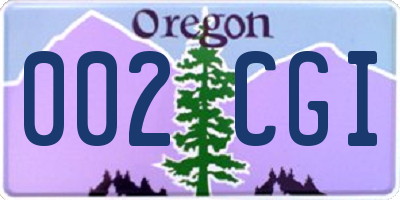 OR license plate 002CGI