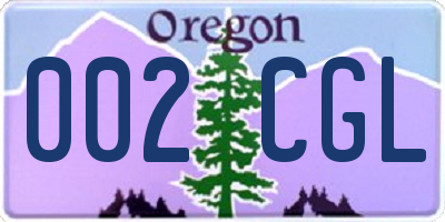 OR license plate 002CGL