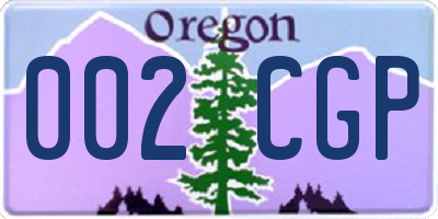 OR license plate 002CGP