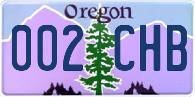 OR license plate 002CHB