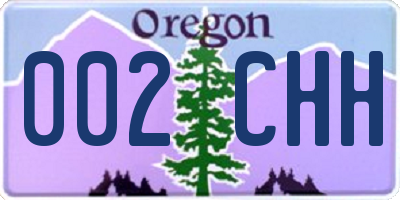 OR license plate 002CHH