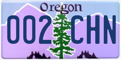 OR license plate 002CHN