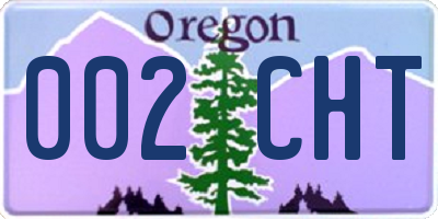 OR license plate 002CHT