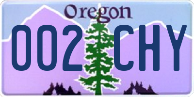 OR license plate 002CHY