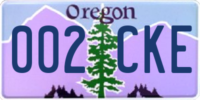 OR license plate 002CKE