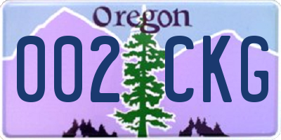 OR license plate 002CKG