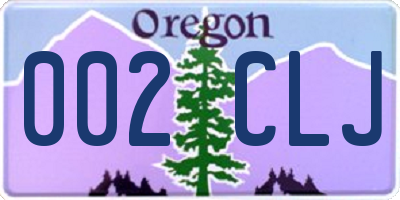 OR license plate 002CLJ