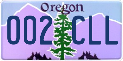 OR license plate 002CLL