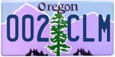 OR license plate 002CLM