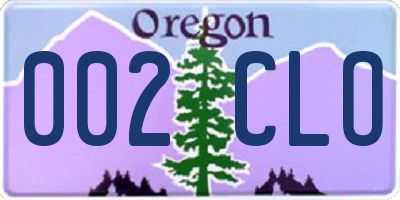 OR license plate 002CLO