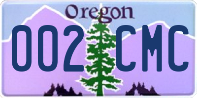 OR license plate 002CMC