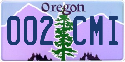 OR license plate 002CMI