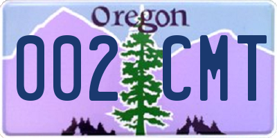 OR license plate 002CMT