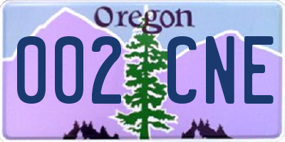 OR license plate 002CNE