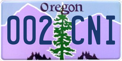 OR license plate 002CNI
